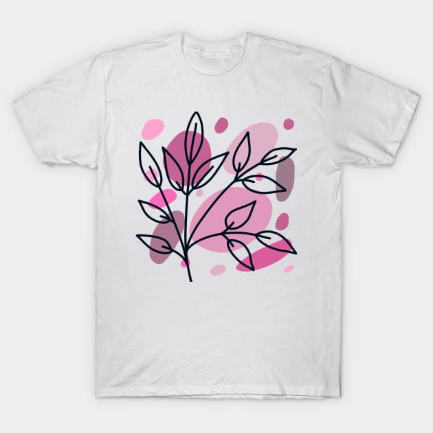 Pink leaf T-Shirt by Eveline D’souza